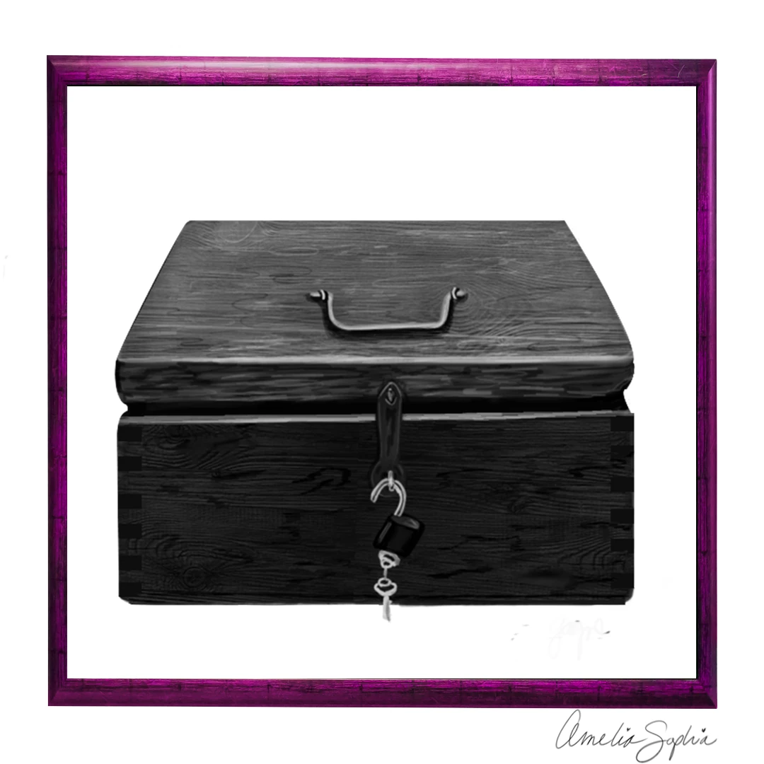 Digital Drawing of a Wood Box Digital Drawing of a Wood Box